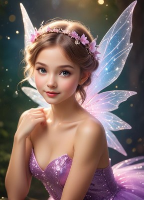 Enchanted fairy in magical forest