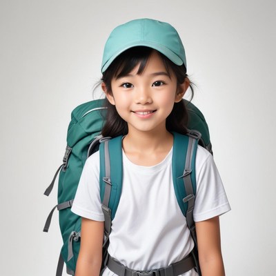 Child with backpack ready for adventure