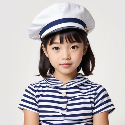 Young girl in sailor outfit and hat