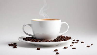 Warm coffee cup with beans