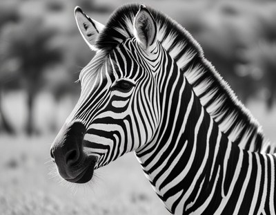 Zebra portrait in natural habitat