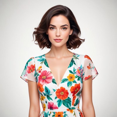 Portrait of a woman in floral dress