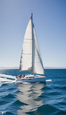 Sailing on a clear blue sea