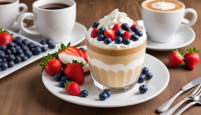 Dessert and coffee at brunch time