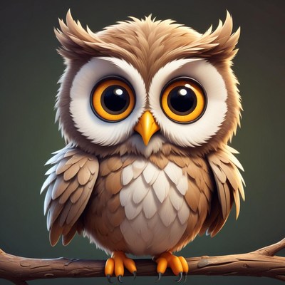 Cute owl perched on a branch