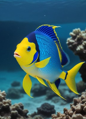 Colorful fish swimming in clear water