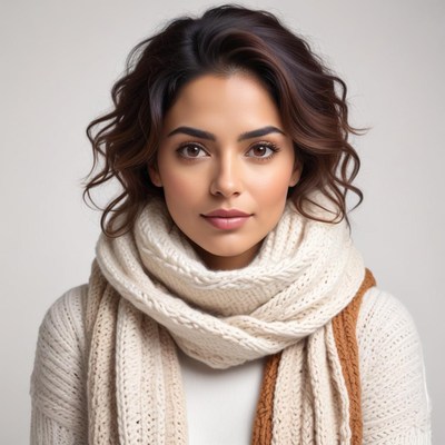 Winter portrait with cozy scarf