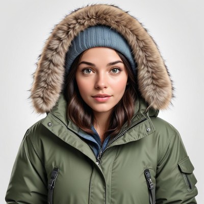 Smiling woman in winter coat