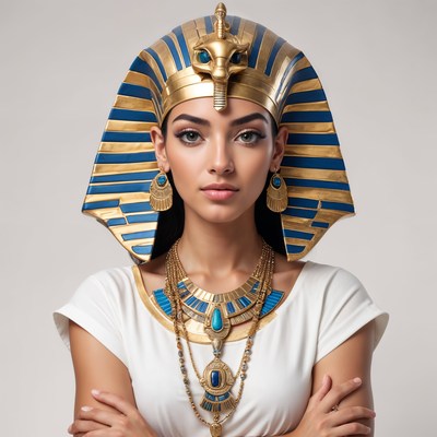 Egyptian queen with golden accessories