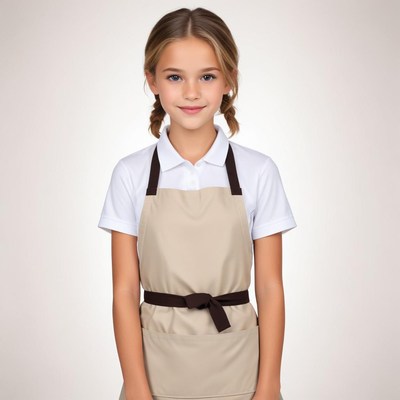 Young girl wearing an apron