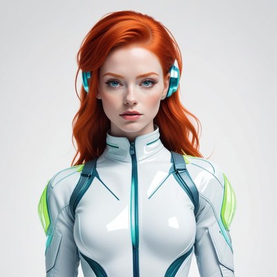 Futuristic character in sleek outfit
