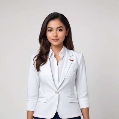 Professional woman in a white blazer
