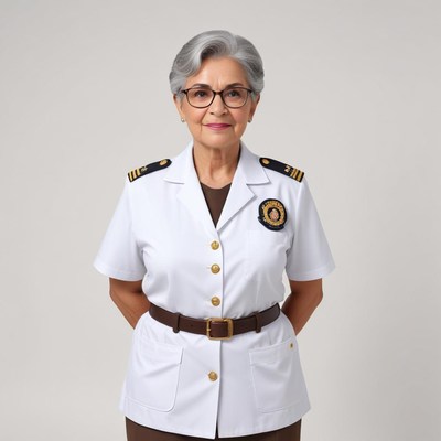 Senior officer in uniform posing