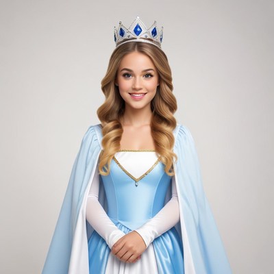 Young princess in a blue gown