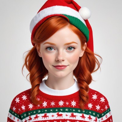 Christmas spirit with redhead girl