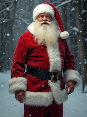 Santa claus in winter wonderland scene