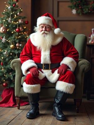 Santa claus in cozy chair