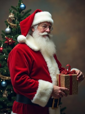 Santa claus with a gift