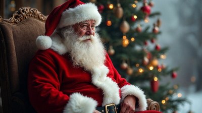 Santa claus with christmas tree