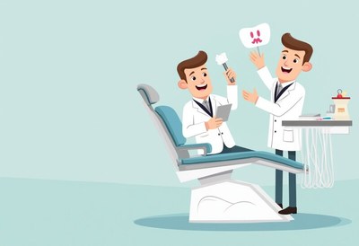 Dental checkup with happy patient