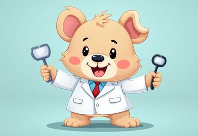 Cheerful animal doctor character design