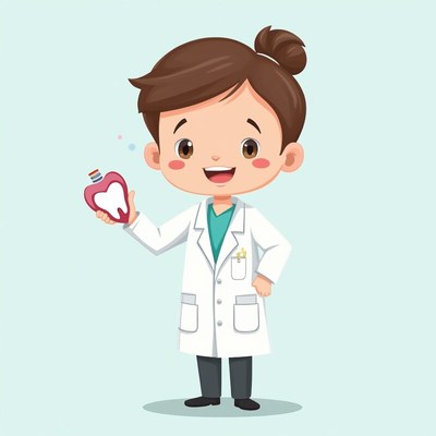 Young dentist holding toothpaste bottle