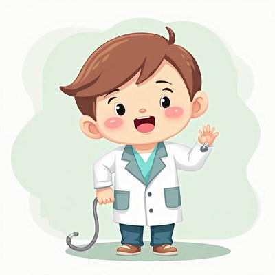 Cute child doctor with stethoscope