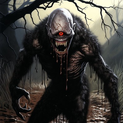 Dark creature lurking in the woods