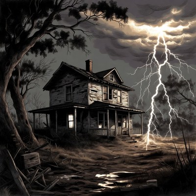 Stormy night at the old house