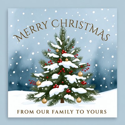 Festive christmas greetings with tree