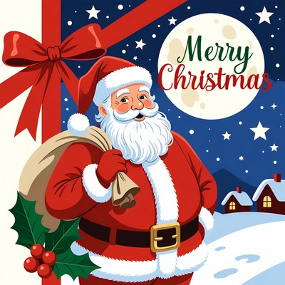 Santa claus celebrating christmas night