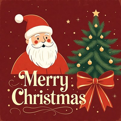 Festive santa and christmas tree design