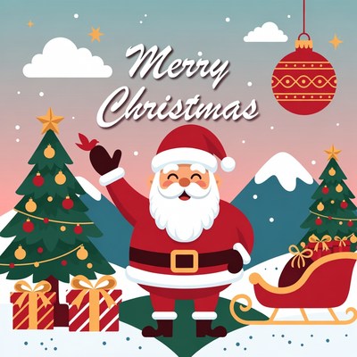 Cheerful santa celebrates christmas season