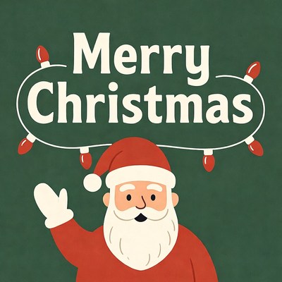 Festive santa claus greeting message