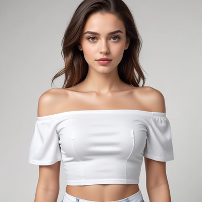 Stylish young woman in casual outfit