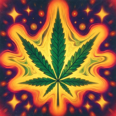 Vibrant cannabis leaf design