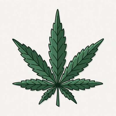 Distinctive green cannabis leaf design