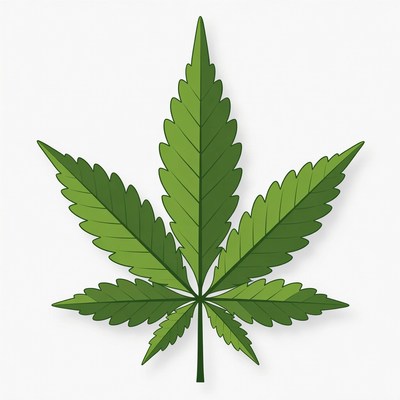 Green cannabis leaf illustration