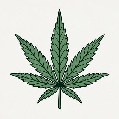 Cannabis leaf illustration in simple design