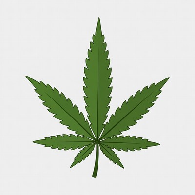 Green cannabis leaf illustration design