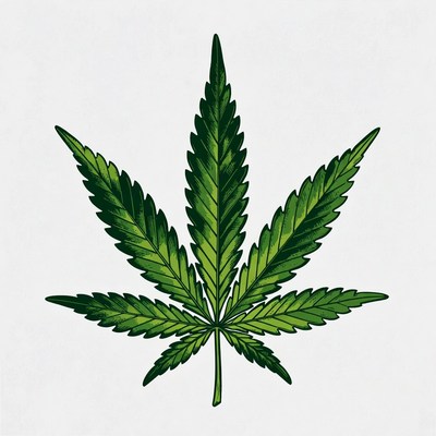 Green cannabis leaf illustration