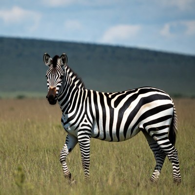Zebra grazing in the savanna