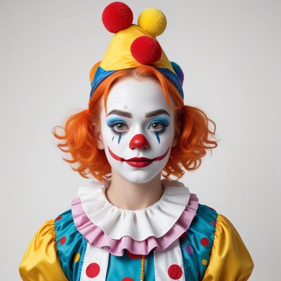 Colorful clown in playful costume