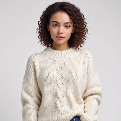Young woman in cozy sweater