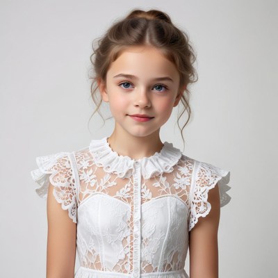 Sweet girl in lace dress