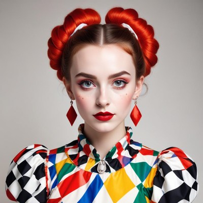 Colorful retro fashion portrait