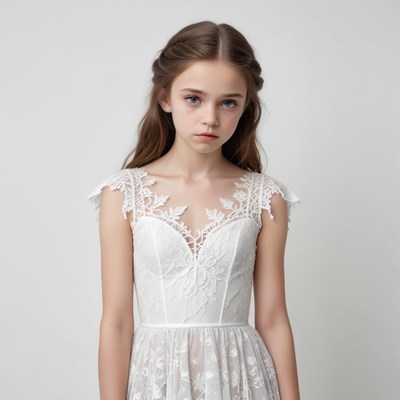 Elegant girl in bridal dress