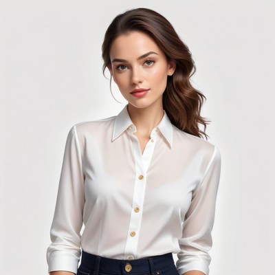 Elegant woman in white blouse