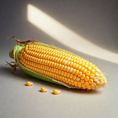 Fresh corn on a gray background