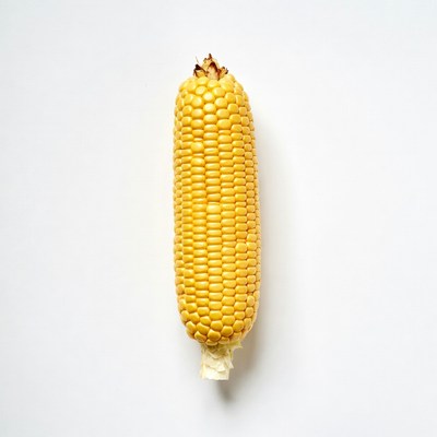 Fresh yellow corn on a white background